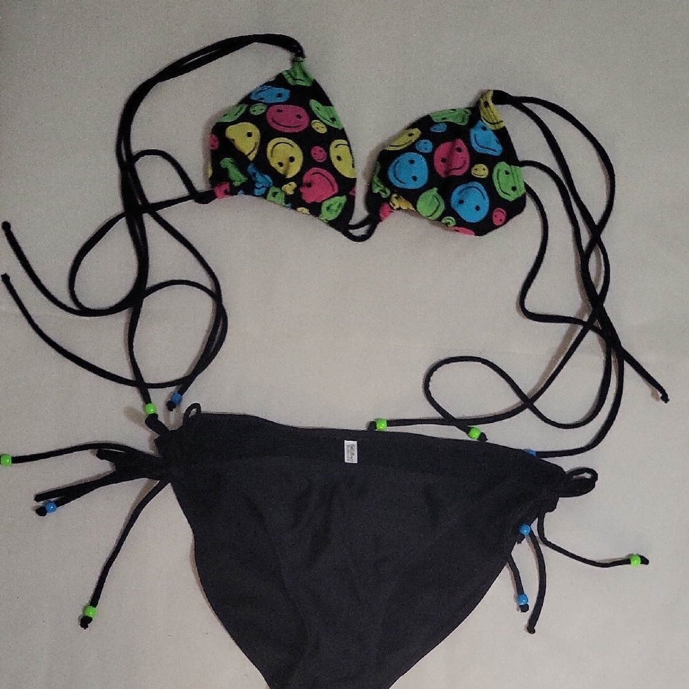 Vibrant Smiley Face Bikini Set